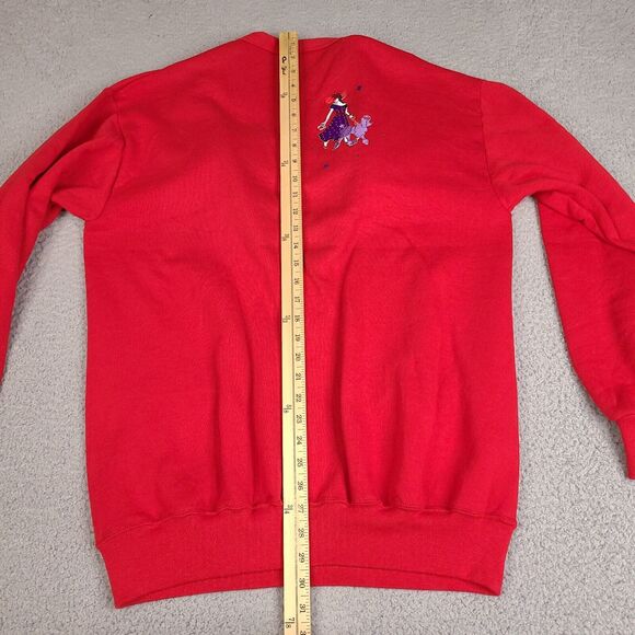 Vintage Jerzees Cardigan Sweater Womens One Size Red Embroidered Lady Poodle‎ - Picture 13 of 15